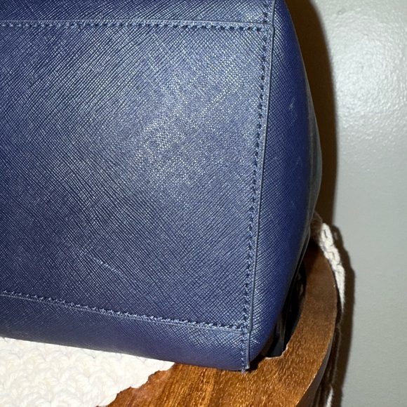 Tory Burch Navy Leather Tote Bag - Picture 4 of 8